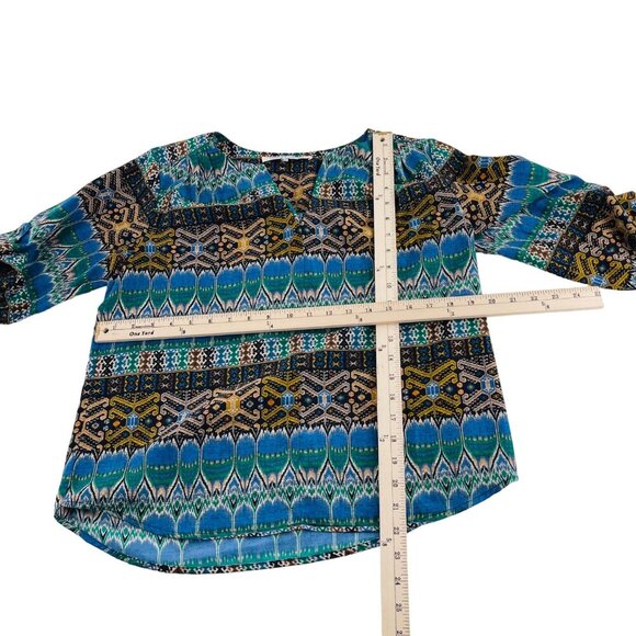 Collective Concepts Womens Boho Tribal Print Blouse Size S Polyester - Picture 4 of 6